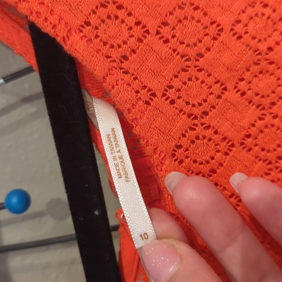 Free People Orange Dress Mini See-Through Daisy Waist Size 10 ASO Taylor Swift - Picture 5 of 10